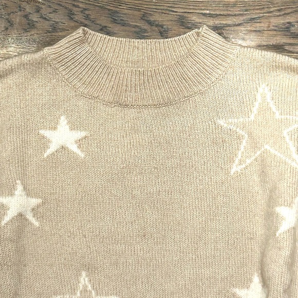 Rails Cashmere Wool Beige Star Sweater - Picture 3 of 10